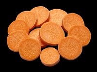 Sweet potato slices isolated on transparent background, ready for food clipart, stickers, t-shirt design, print on demand, and sublimation projects.