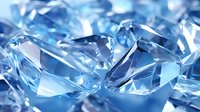 Sparkling blue diamonds with brilliant facets and light reflections create luxurious gemstone background with crystal clarity and elegant shine. Macro photography.