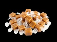 Caramel candies in clear cellophane wrappers, isolated on transparent background. Ready for clipart, print-on-demand, sublimation, t-shirt design, stickers, and digital crafts.
