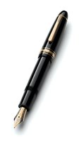 Elegant black fountain pen with gold accents and metal nib isolated on white background, suitable for business, writing, stationery design, and luxury product presentations.
