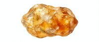 Rough amber gemstone with warm golden and orange tones, isolated on white background. Suitable for jewelry design, geology education, and mineral collection illustrations.