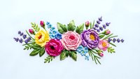 Colorful floral bouquet with roses, lavender and wildflowers on white background. Isolated botanical arrangement for wedding invitations and greeting cards.