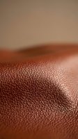 Closeup of cognac leather texture with fine grain detail and soft lighting, suitable for fashion, upholstery, and material design projects.