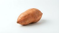 Fresh sweet potato with russet skin isolated on white background, suitable for food photography, culinary content, grocery retail, nutrition guides, and recipe illustrations.