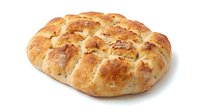 Freshly baked golden pull-apart bread with scored top and crispy crust on white background, ready for serving at family gatherings.
