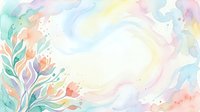 Watercolor floral frame with soft pastel colors and flowing botanical elements, isolated on white background for design projects, invitations, and creative layouts.