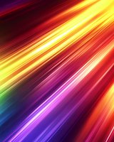 Diagonal rainbow light streaks create dynamic motion effect with vibrant yellow, purple, red and blue colors against dark background for modern design projects.