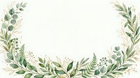 Botanical wreath with eucalyptus, ferns, and mixed greenery on isolated white background, ready for wedding invitations, greeting cards, and design projects.