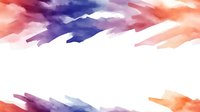 Abstract watercolor brush strokes in coral pink, deep purple and white create dynamic borders on white background, isolated design element for creative projects.