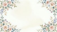 Watercolor floral frame with roses, leaves, and branches in soft pink, blue, and green tones on cream background. Suitable for wedding invitations, greeting cards, and stationery design projects.