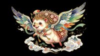 Cute hedgehog fairy with colorful wings and magical clouds, isolated on transparent background. Ready for t-shirt design, stickers, clipart, sublimation, print-on-demand products and digital crafts.