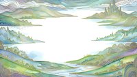 Abstract landscape with flowing hills and valleys in soft pastel colors creating dreamy natural scenery for meditation and wellness designs.