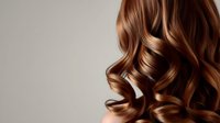 Luxurious brown wavy hair with soft curls cascading against neutral background showcasing professional hairstyling and healthy shine. Perfect for beauty and salon advertising.