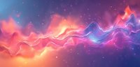 Abstract cosmic background with flowing energy waves in vibrant coral pink and electric blue colors, perfect for modern tech designs and space themes.
