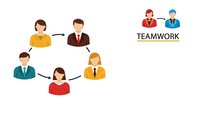 Business team network connection concept with diverse professionals linked together for corporate collaboration and communication strategies.