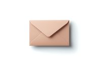 Minimalist beige envelope isolated on white background with soft shadow, clean composition for business communication and correspondence designs.