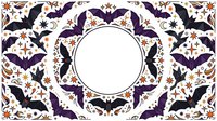Seamless Halloween pattern with flying bats, stars, and moons on cream background. Repeating design tiles into continuous backdrop for textiles, wallpaper, and seasonal decor projects.