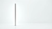Stainless steel cylindrical rod or pipe isolated on white background for industrial design and engineering applications.