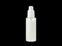 Spray bottle with white pump dispenser and clear liquid, isolated on transparent background. Ready for cosmetics, skincare, cleaning product mockups, packaging design, e-commerce, print-on-demand, and sublimation projects.