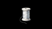 Watercolor spool of white thread isolated on transparent background, ready for sewing clipart, craft stickers, print on demand, sublimation, and t-shirt design use.