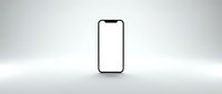 Smartphone with blank white screen isolated on neutral background, ready for app mockups, UI design, and digital marketing presentations.