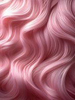 Flowing waves of rose pink hair creating soft, luxurious curves and highlights. Abstract background pattern showcases silky smooth texture and gentle movement.