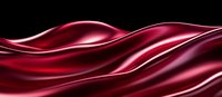 Luxurious flowing red silk fabric with elegant waves and folds creating dynamic movement against black background, soft sheen texture for fashion and luxury designs.