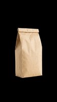 Kraft paper bag with folded top isolated on transparent background, ready for packaging design, product mockups, e-commerce, print-on-demand, and branding applications.