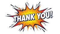 Comic book style thank you explosion burst with dynamic rays and bold lettering on white background for greeting cards and appreciation messages.