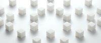 White geometric cubes arranged in organized rows creating minimalist pattern on clean background for modern design projects and presentations.