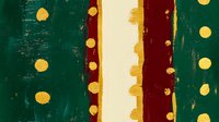 Festive green and burgundy striped background with gold circular ornaments and cream vertical band, creating elegant holiday design for seasonal marketing, greeting cards, and festive event materials.