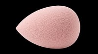 Soft pink beauty sponge with textured surface, isolated on transparent background. Ready for makeup, cosmetics, and beauty product design use on t-shirts, clipart, and print-on-demand materials.