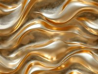 Luxurious gold and silver metallic waves creating elegant flowing pattern with smooth ripples and curves. Abstract background for luxury design projects.