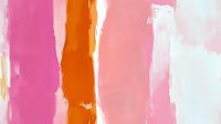 Abstract vertical stripes in vibrant pink, orange and soft pastel tones create modern minimalist composition with textured brushstroke effect on light background.