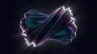 Abstract neon glowing brushstrokes with flowing purple and teal light trails on dark background, isolated for design projects.