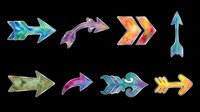 Colorful watercolor arrow set isolated on transparent background, ready for stickers, t-shirt design, print on demand, clipart, and sublimation projects.