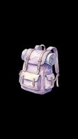 Watercolor purple hiking backpack with rolled blanket, isolated on transparent background, ready for stickers, t-shirt design, print on demand, and clipart use.