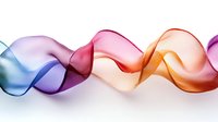 Colorful flowing abstract smoke waves in blue, purple, pink, and orange creating dynamic motion against white background, suitable for modern design projects.
