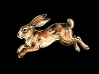 Brown rabbit leaping in mid-jump, isolated on transparent background. Ready for t-shirt designs, clipart, stickers, print-on-demand products, and sublimation projects.