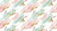 Abstract watercolor brush strokes seamless pattern in soft pastel pink, mint green and gold colors. Repeating artistic background for textile design.