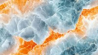 Dramatic marble texture in orange and blue tones with natural veining and crystalline structure creates luxurious stone effect for interior design projects.