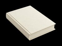 Blank hardcover book in cream white isolated on transparent background, ready for t-shirt design, clipart, stickers, print on demand, and sublimation projects.