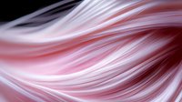 Flowing pink and white abstract waves create dynamic motion effect with soft blurred lines and curves against dark background, suitable for modern design projects.
