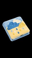 Soft fabric baby book with embroidered clouds and raindrops, isolated on transparent background, ready for nursery designs, children's product packaging, print-on-demand items, and textile applications.