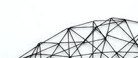 Abstract geometric network with connected triangular mesh pattern on white background for modern digital technology and connectivity concepts.