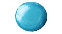 Vibrant turquoise watercolor circle with textured brushstroke edges on white background, isolated design element for creative projects and digital art compositions.
