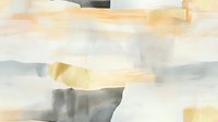 Soft abstract watercolor background in gentle peach, gray and white tones creates calming minimalist composition with flowing horizontal brushstrokes and transparent layers.