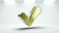 Translucent yellow-green checkmark symbol isolated on white background, suitable for web design, user interface elements, and approval graphics.