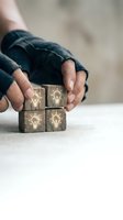 Hands protecting wooden blocks with lightbulb icons representing innovation, creativity, business ideas and intellectual property protection concepts.