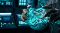 Hands holding glowing digital globe with network connections in futuristic tech environment. Represents global connectivity, data transfer, and digital transformation for business and technology concepts.